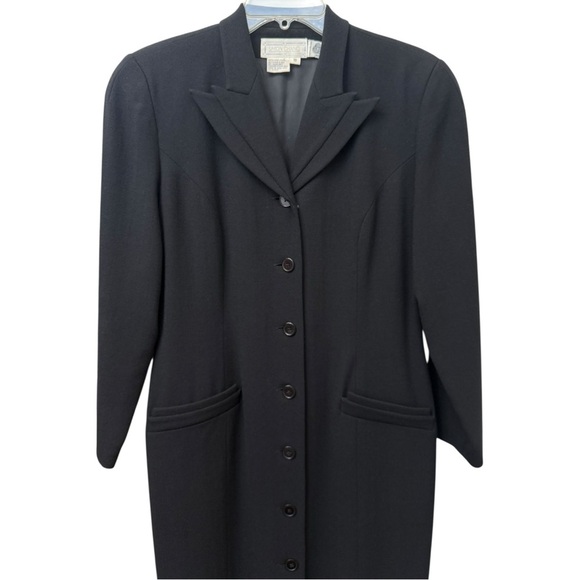 SOLD Vintage 90s Wool Overcoat Women’s Size 10 Black Lined Simon Chang - Picture 3 of 10